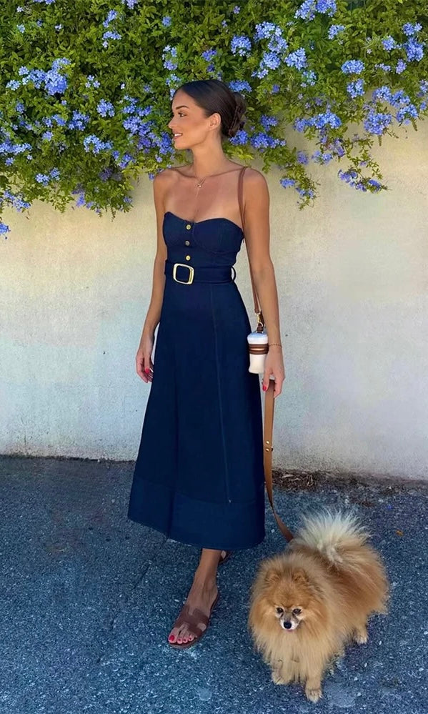 ROBE BUSTIER JEANS