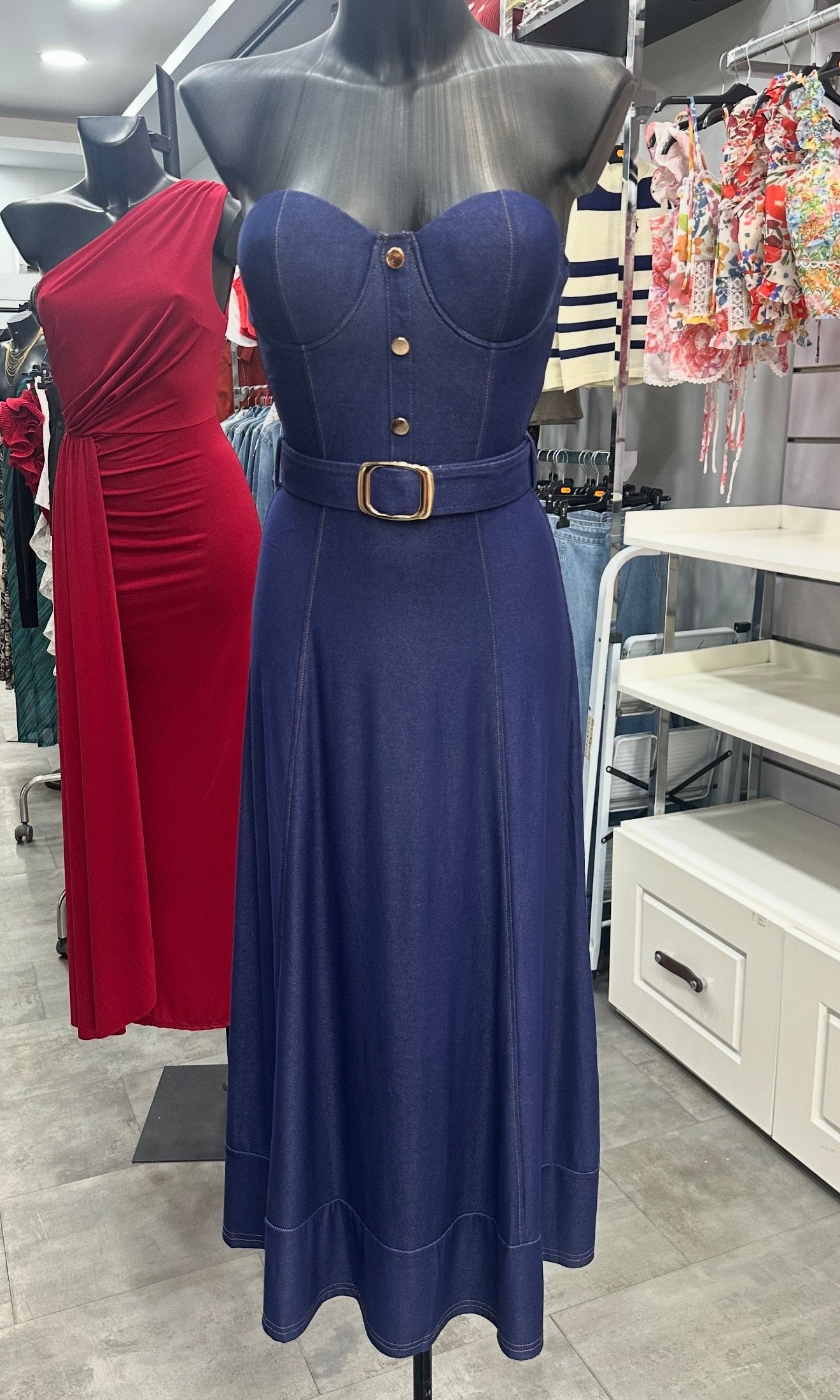 ROBE BUSTIER JEANS