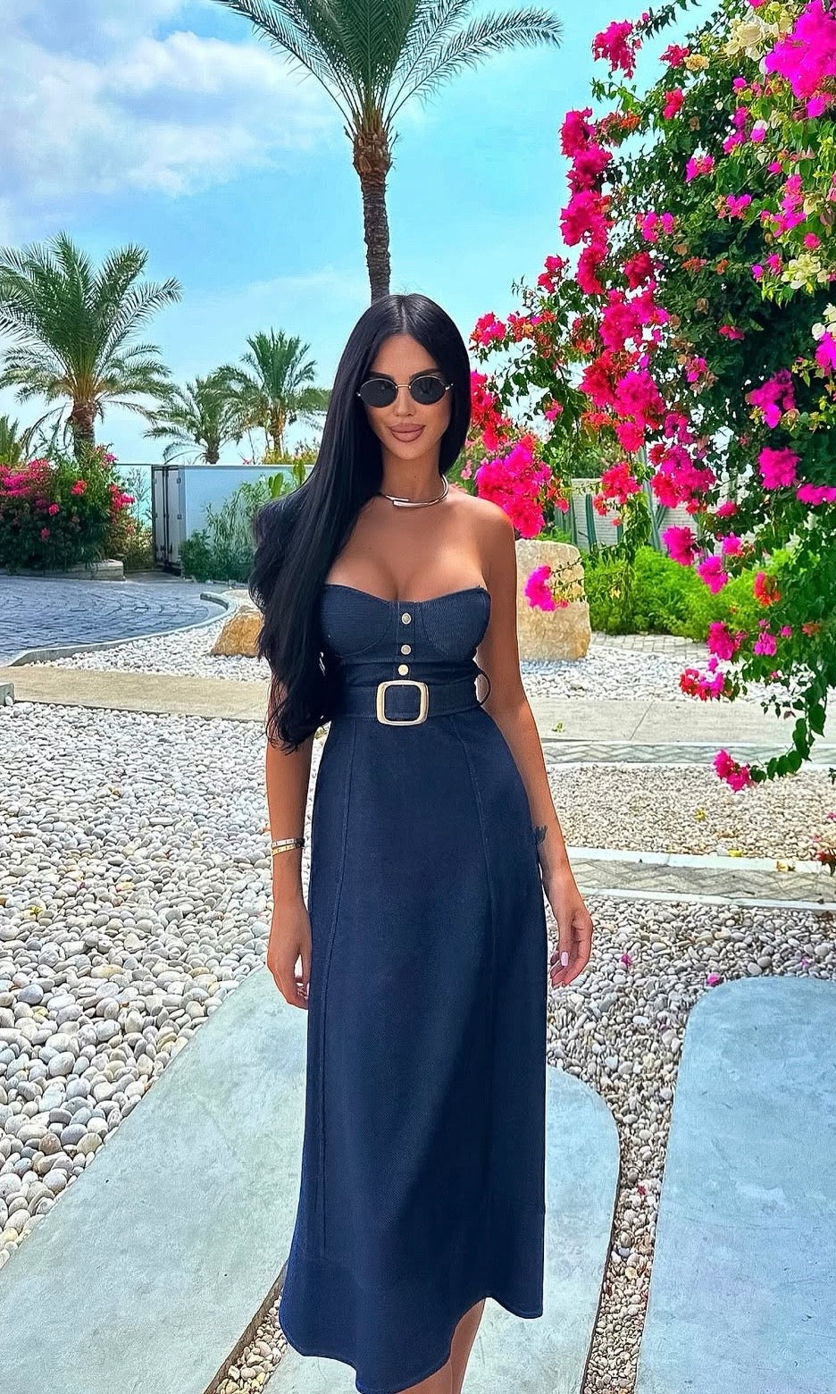 ROBE BUSTIER JEANS