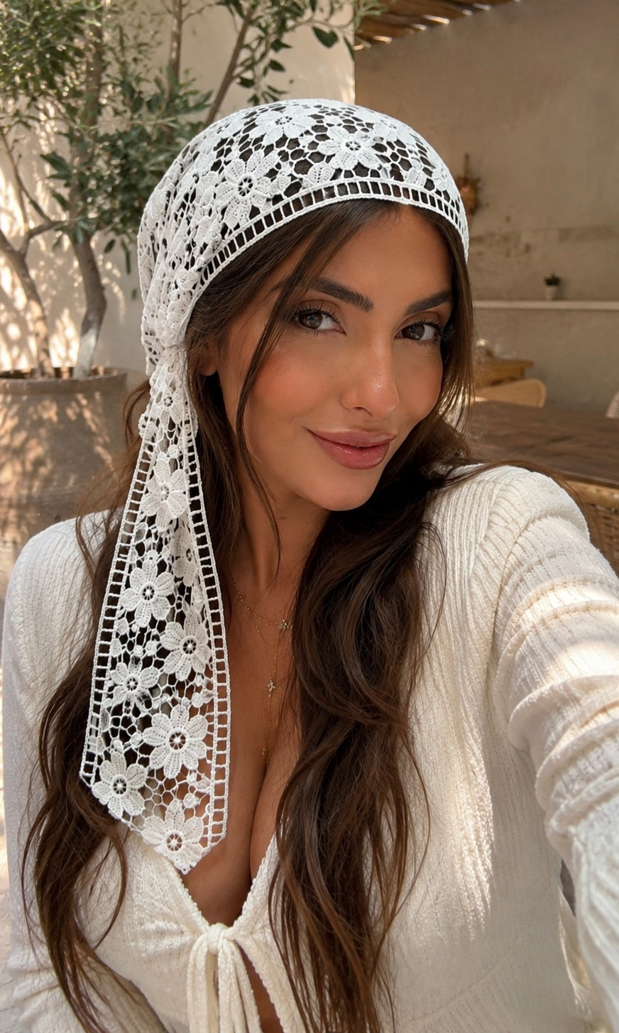 FOULARD DENTELLE BLANCHE (précommande)