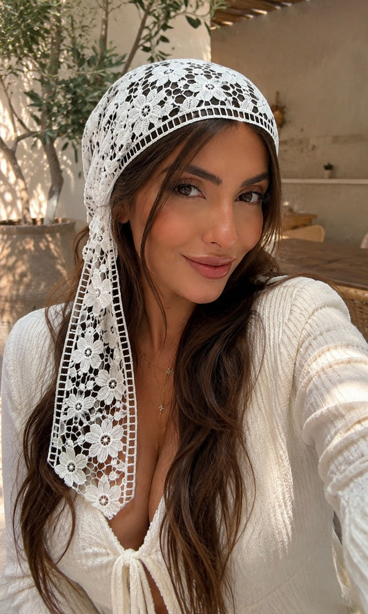 FOULARD DENTELLE BLANCHE (précommande)