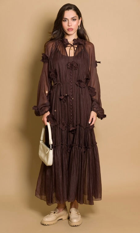 ROBE MOUSSELINE CHOCO